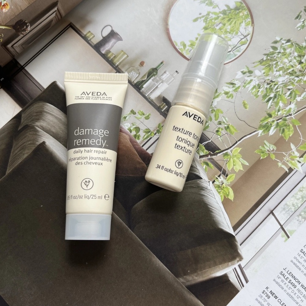Aveda Thickening Tonic Tonique  Travel Size 0.34 Oz(10ml) + Damage Remedy(25ml)